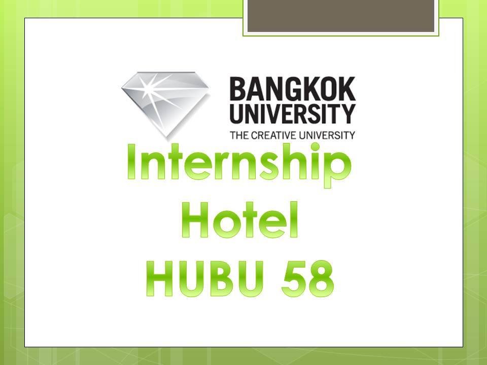 Internship Hotel HUBU 58