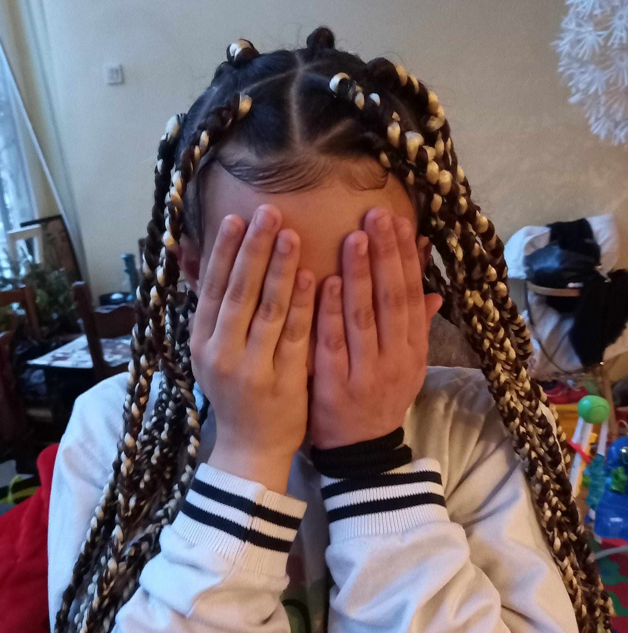 2 Tresse Colle Avec Rajout De Couleur