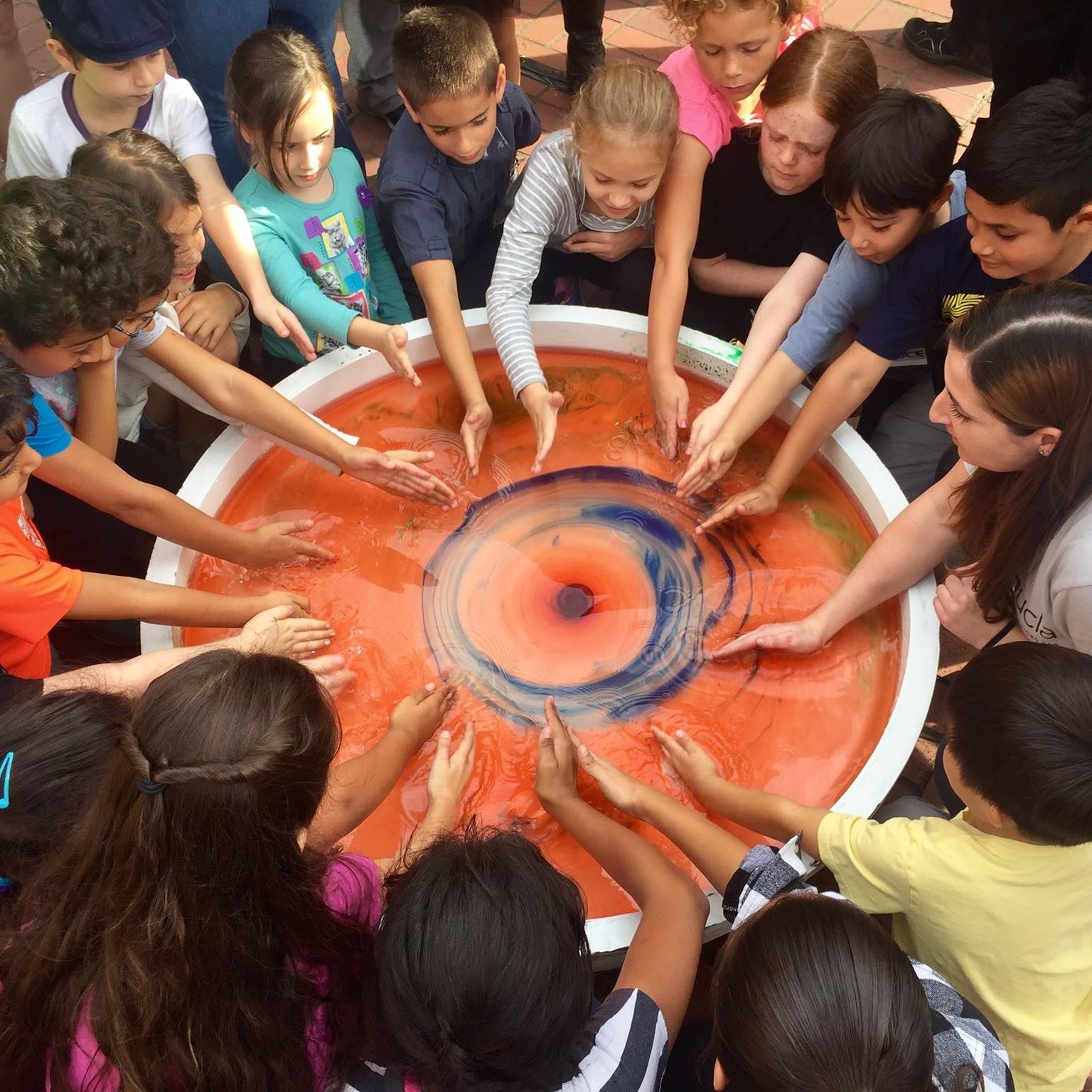 In Newton’s famous bucket experiment , water in a spinning container ...