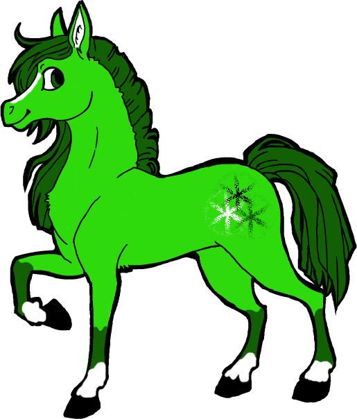 Green Horse Clipart