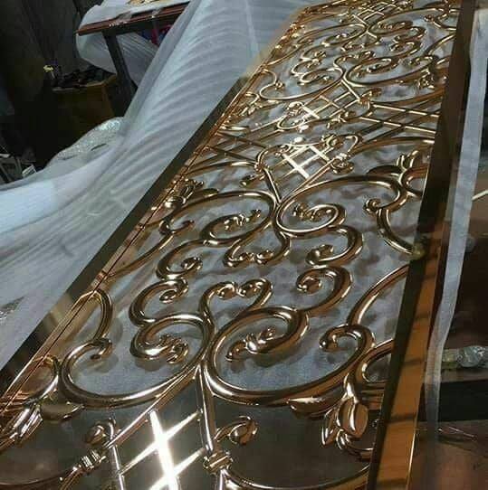 Stainless steel and aluminum laser cut Titanium Chrome screen divider ...