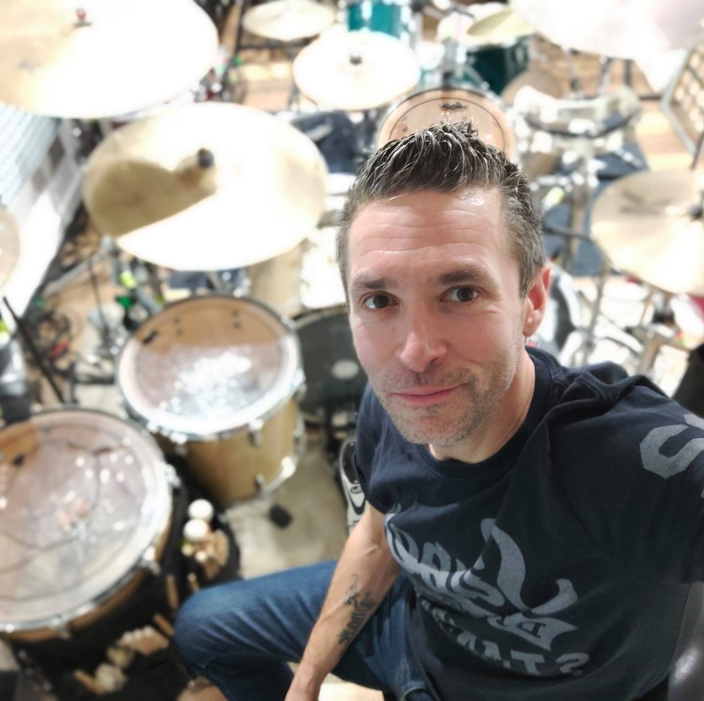 T-Shirt Drummer Percussion Battement De Cœur - Batteur Batterie Musicien