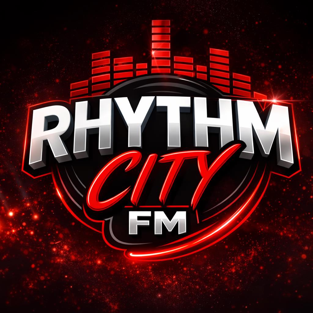 Rhythm City Logo Muziek En City Skyline Logo | Premium Vector