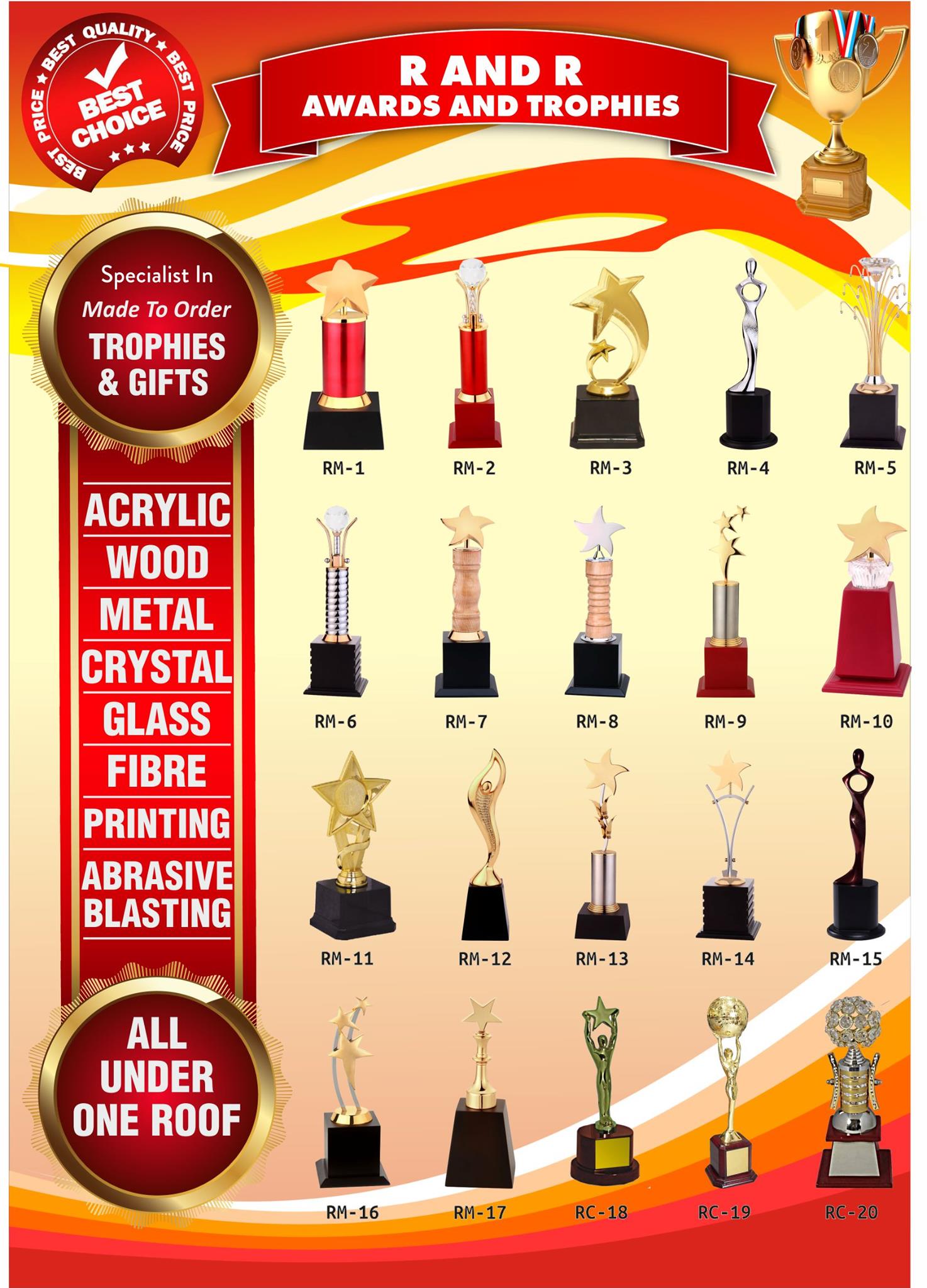 R And R Awards And Trophies | Marve