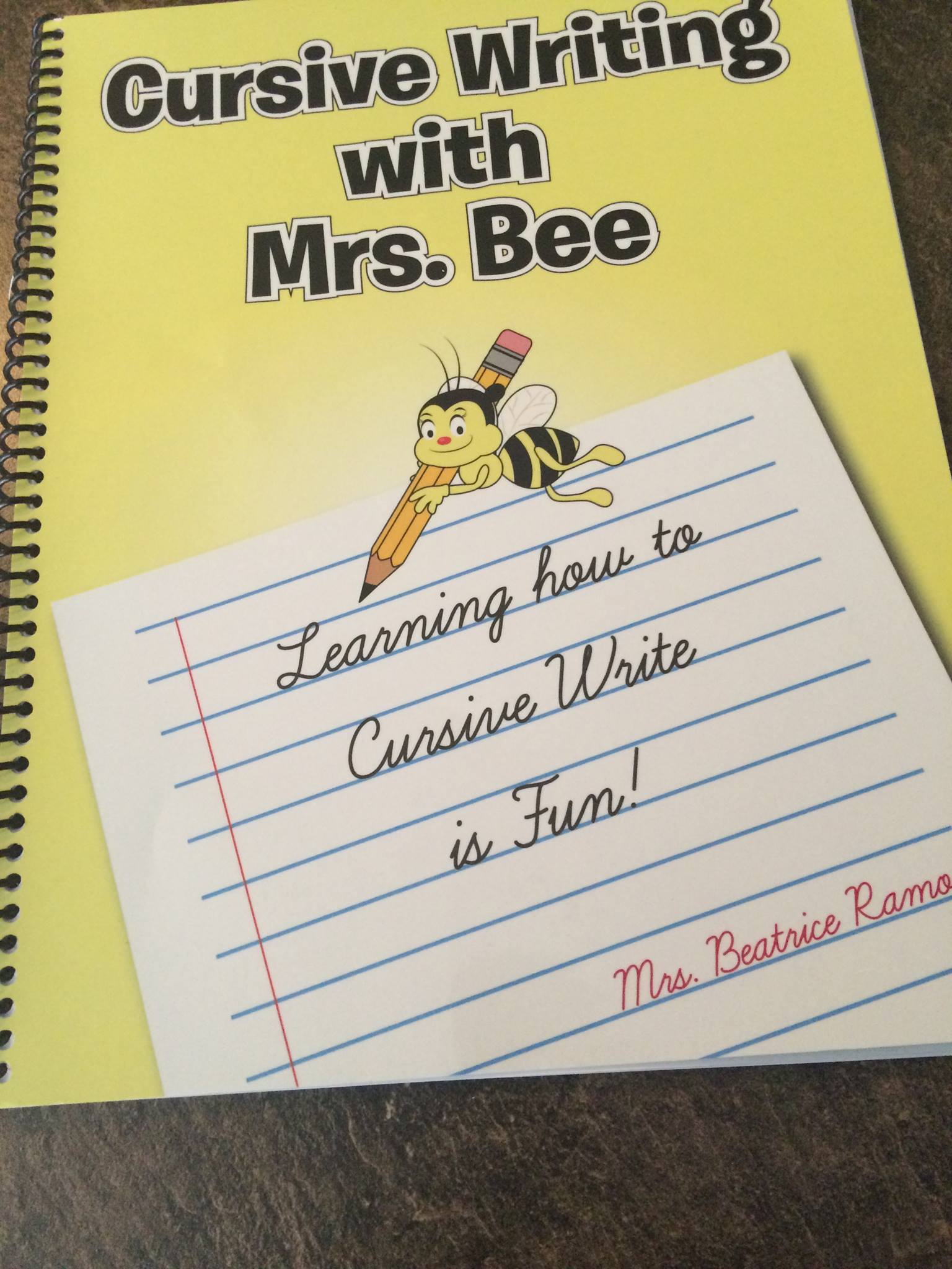 Mrs.Bee's Cursive Writing Exercise Book