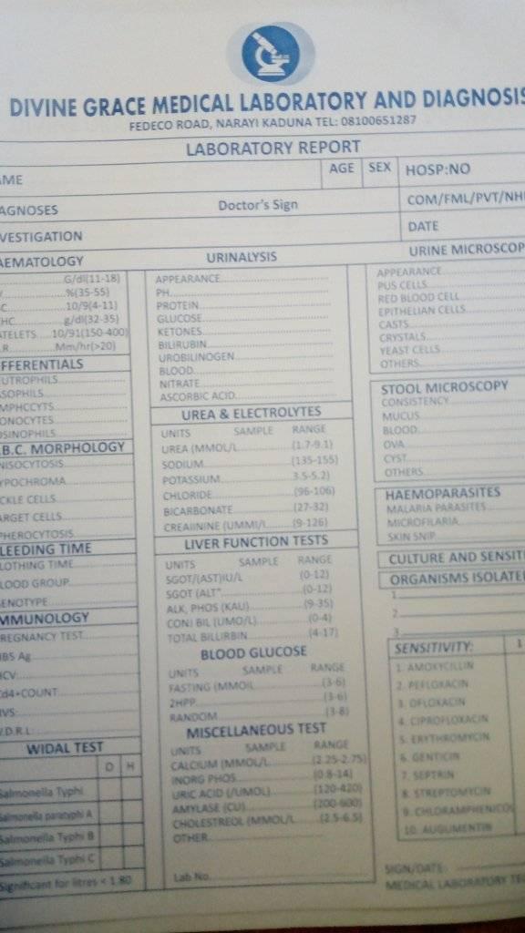 Divine Grace Medical Laboratory and Diagnosis Services | Kaduna