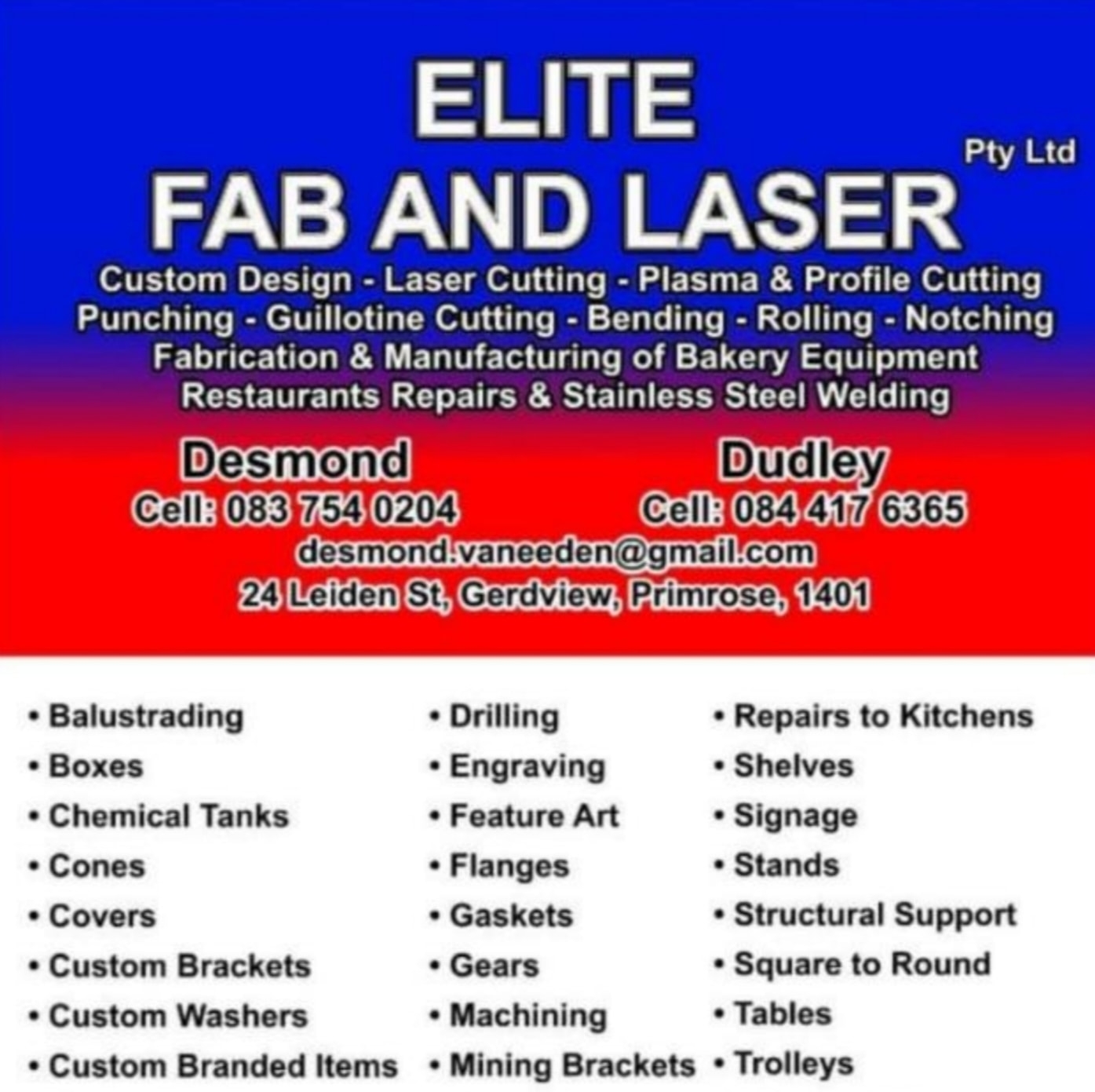 Elite Fab And Laser | Germiston