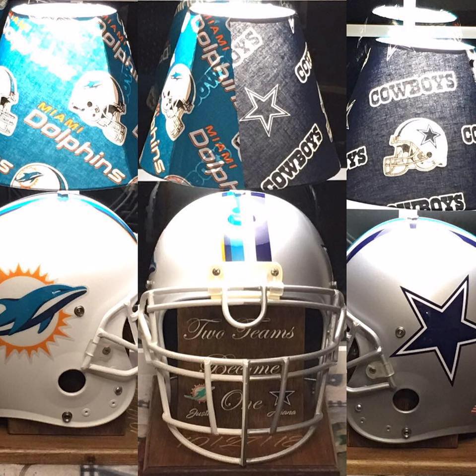 dolphins football helmet lamp Miami 1972 Riddell Mini Speed Throwback Glowing with pride for your favorite football team GT Custom Lamps