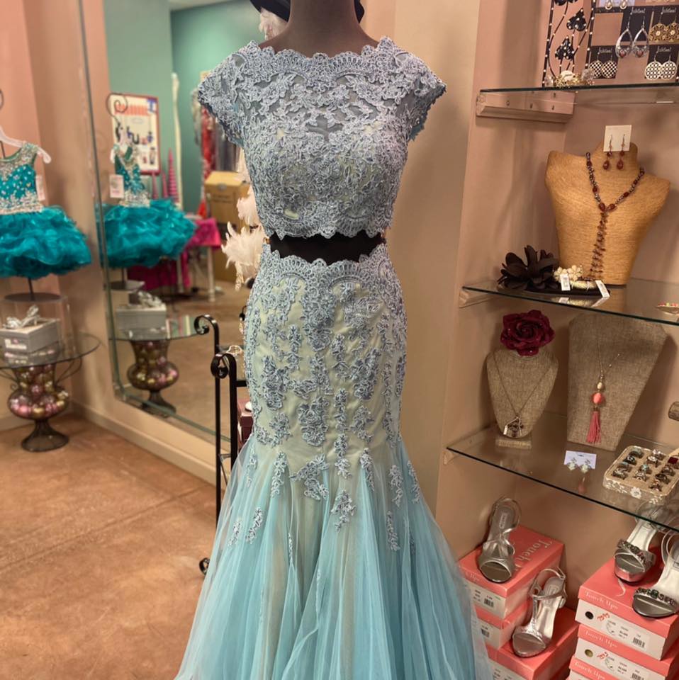 blue and black prom dresses Sparkly Mermaid Sweetheart Neckline Royal Blue Black Girl Prom Dresses –  PreppyDress main image 1