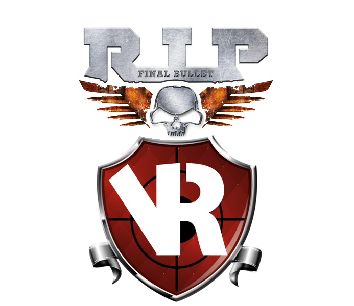 Rip Final Bullet Logo Poster, Foto Realistic 3D Modern Illustration,