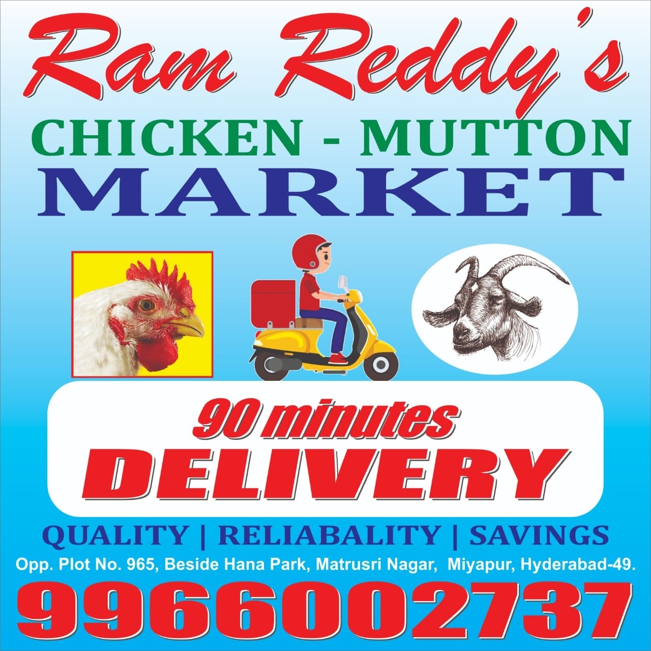 Ram Reddy Chicken Mutton Market | Chanda Nagar