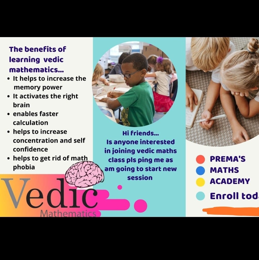 Prema's Vedic math class and higher grade math tuition