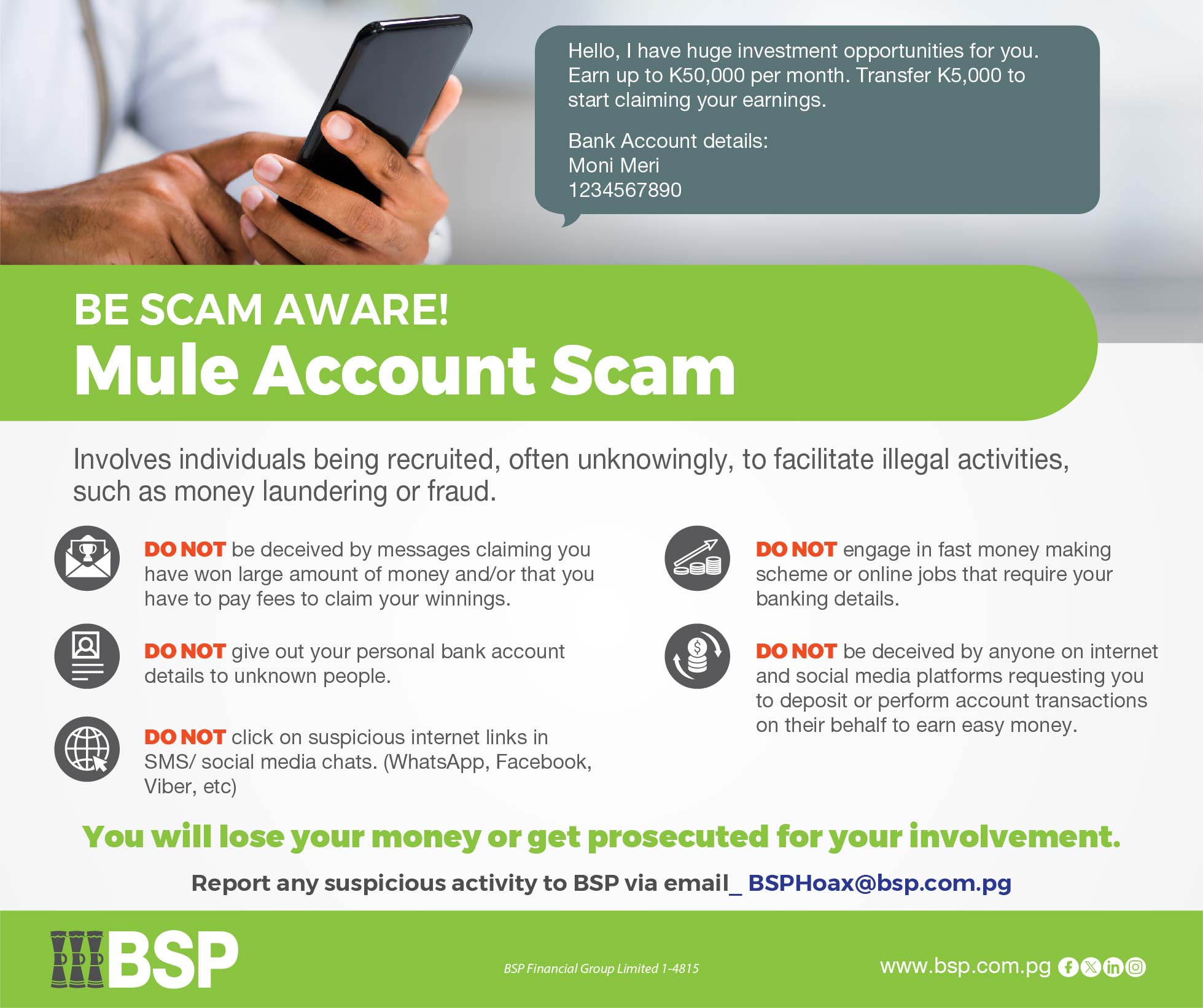 BSP Financial Group Limited - BSP PNG| Be Scam Aware this Year! Do not ...