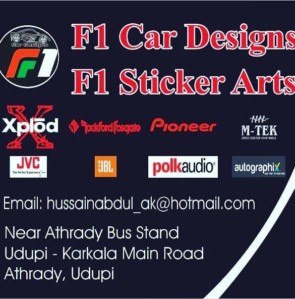 F1 CaR DeSigns, F1 Sticker Arts Athrady | Udupi