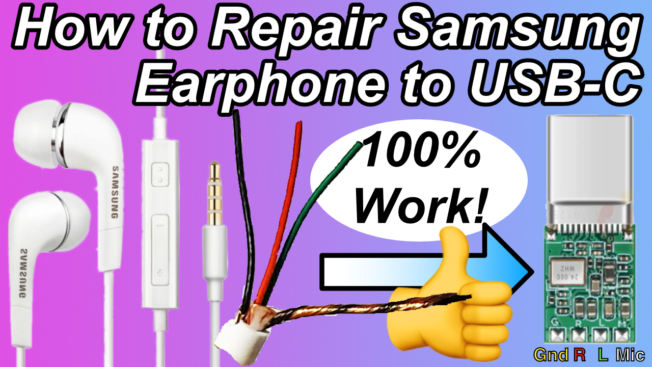 How to Repair Fix Earphone with USB C for Apple Samsung Android