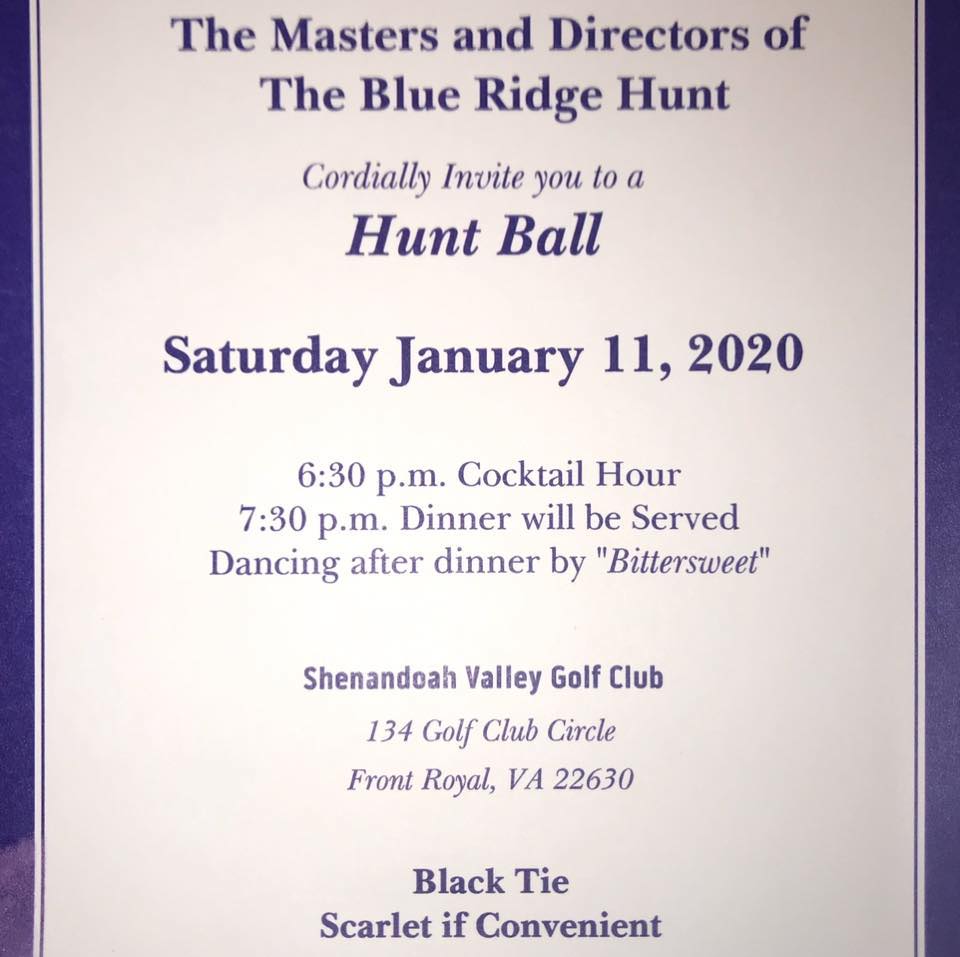 Blue Ridge Hunt Ball 2020