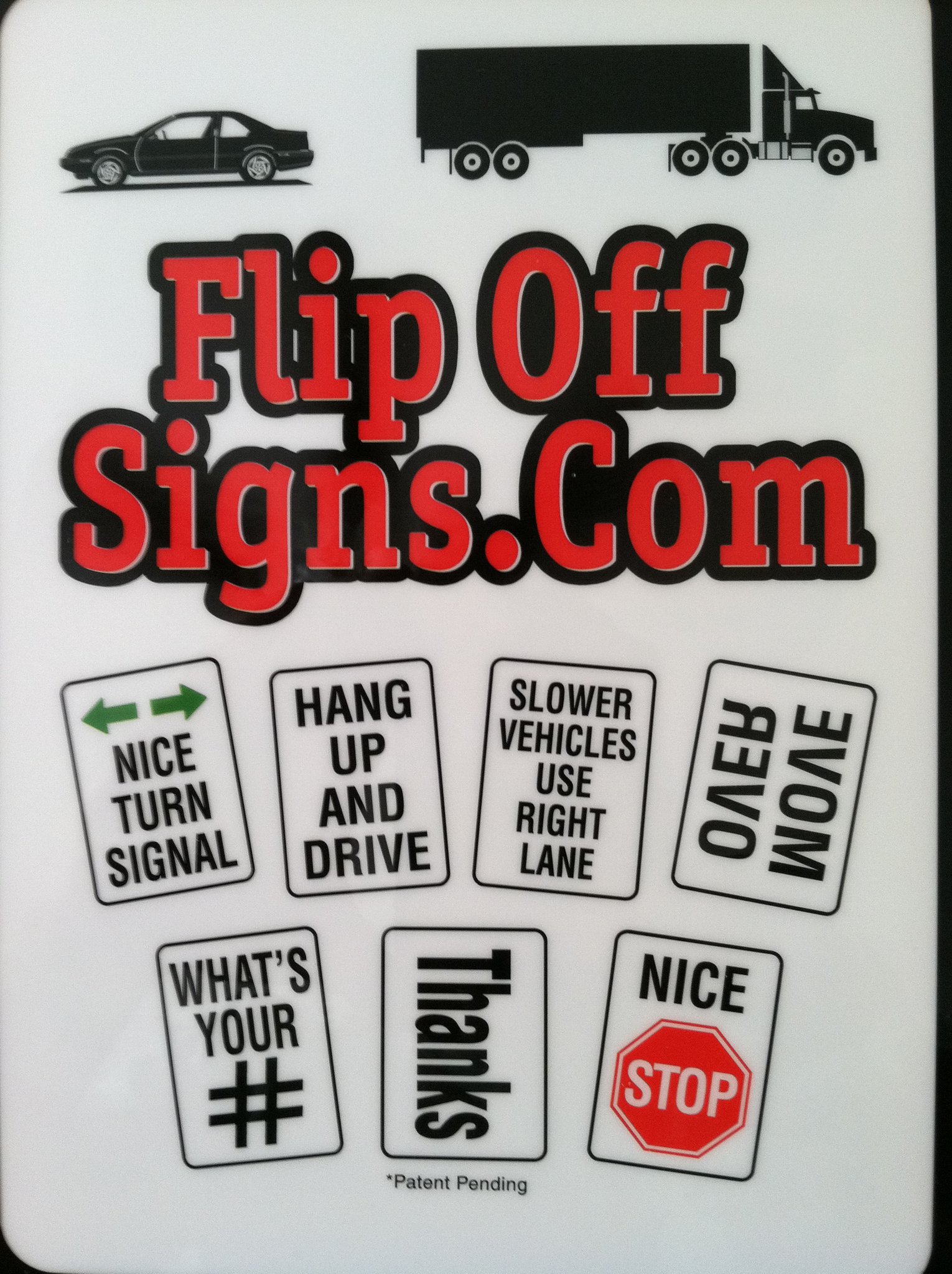Flip off signs