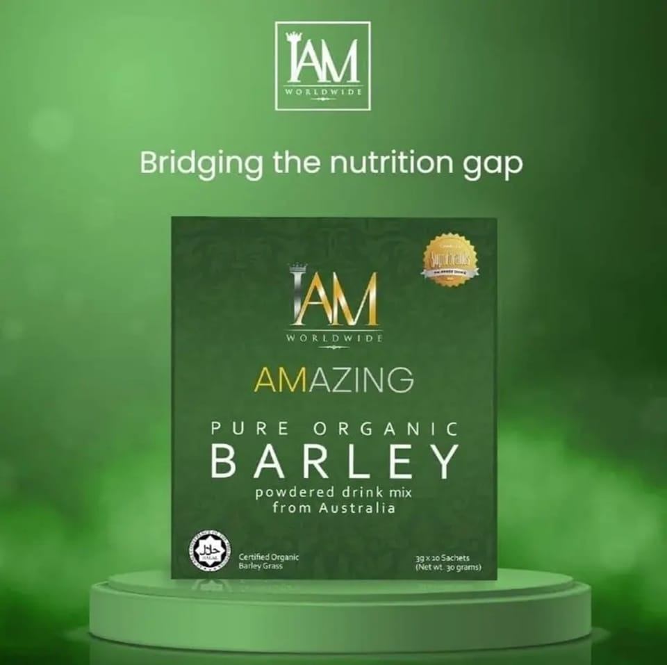 IAM WORLDWIDE Amazing Pure Organic Barley Powder – 4 Boxes – Immune Support