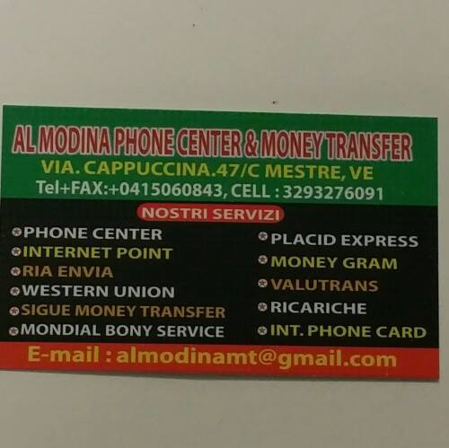 Al modina money transfer | Venice