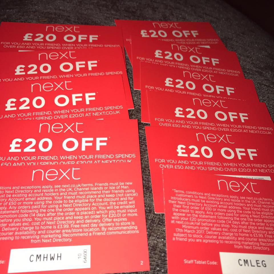 Next instant codes. 20 off 50