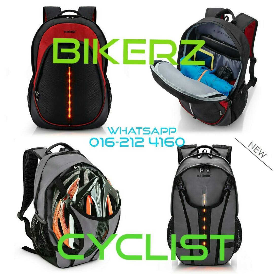 Built-in LED light cycling striking backpack