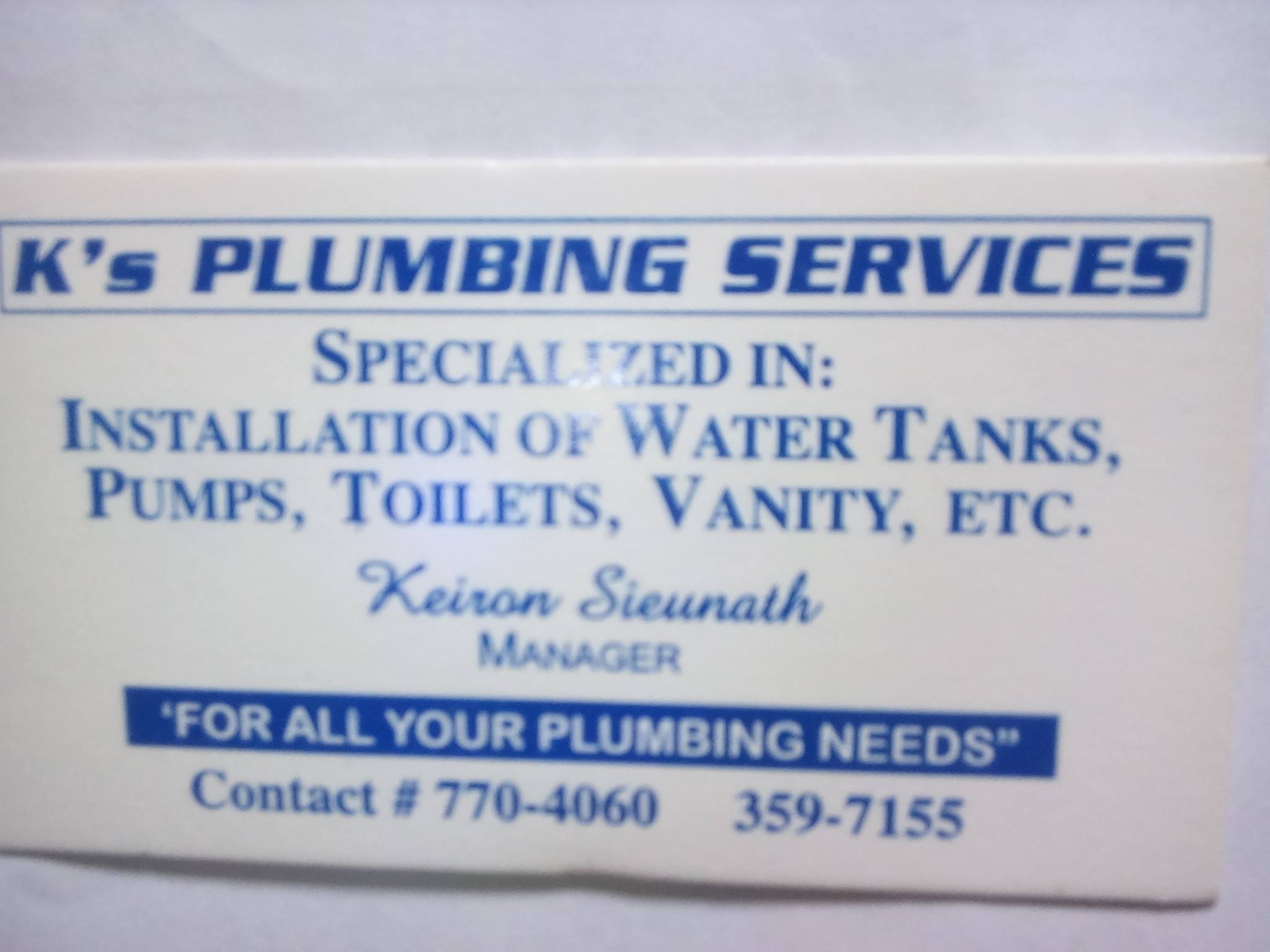 K's Plumbing Services