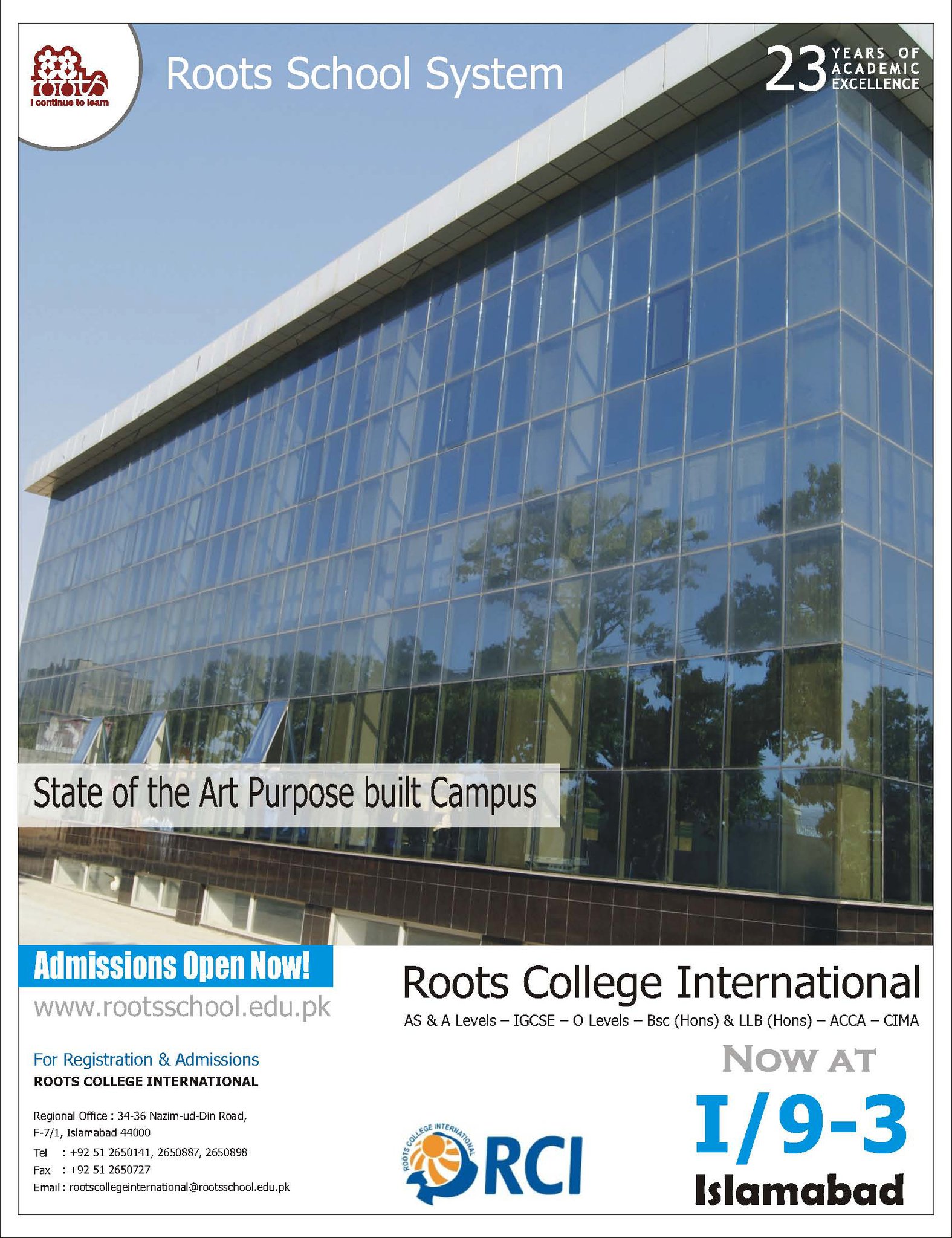 Roots College International - RCI I-9 Millennium Campus | Islamabad