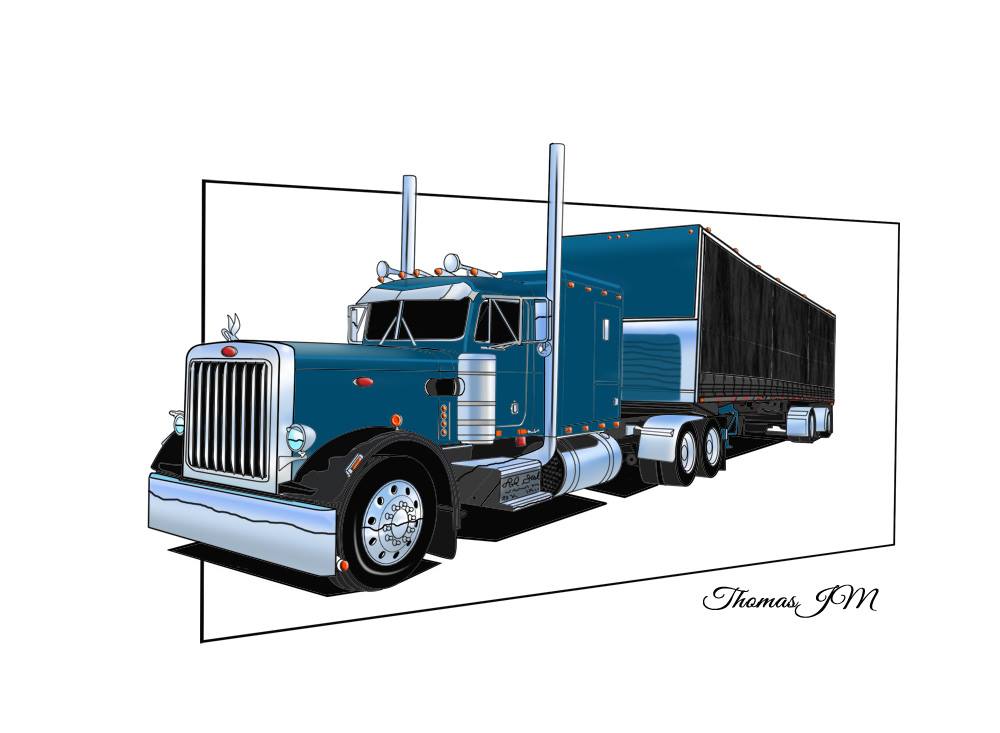 Big Rig Drawings Big Rig Cartoon Illustration :: Behance
