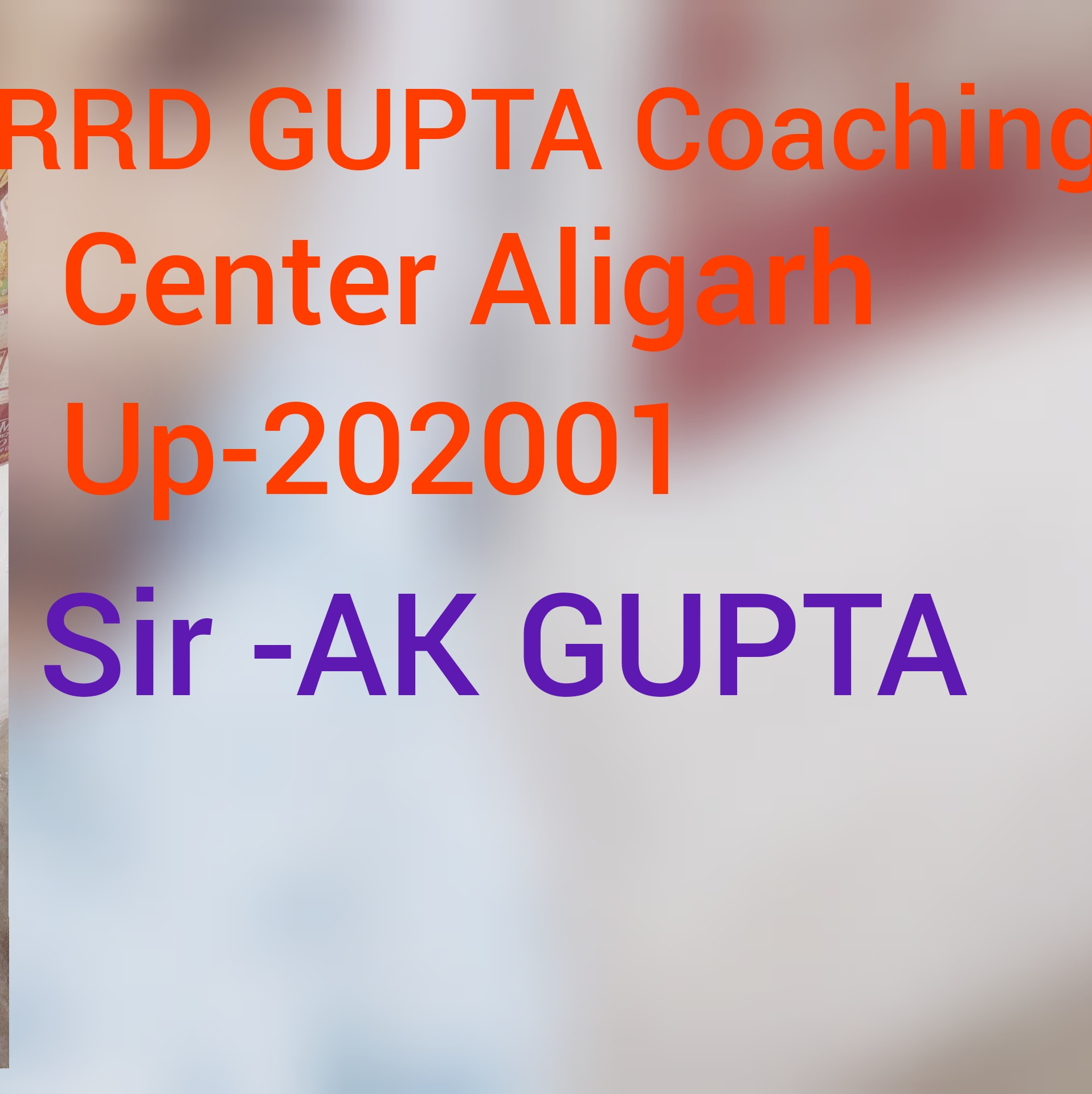 RRD GUPTA mathematics Coaching