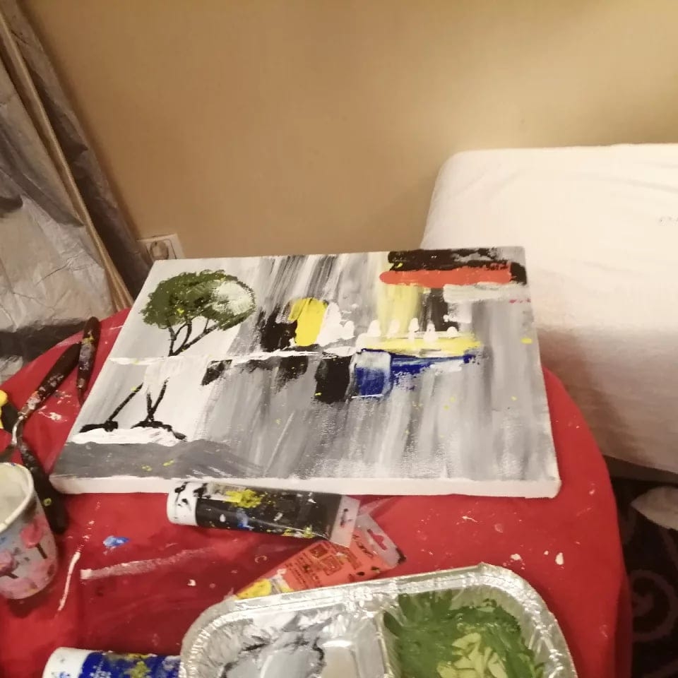 Dr.Rashed Acrylic painting studio.