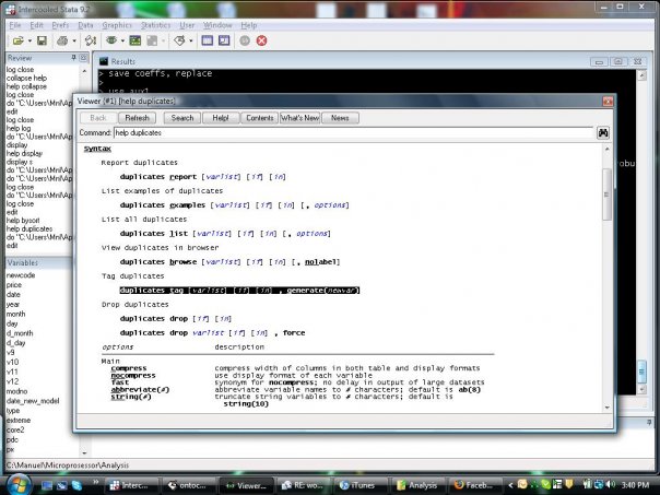 STATA help command