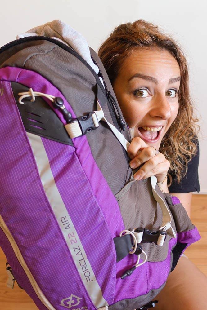 Dancer with a backpack