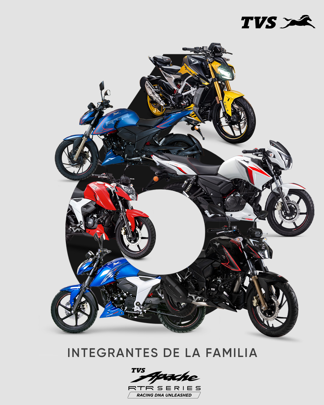 ¡La familia #RTR está completa! 🏍️ 💥... - TVS Motor México