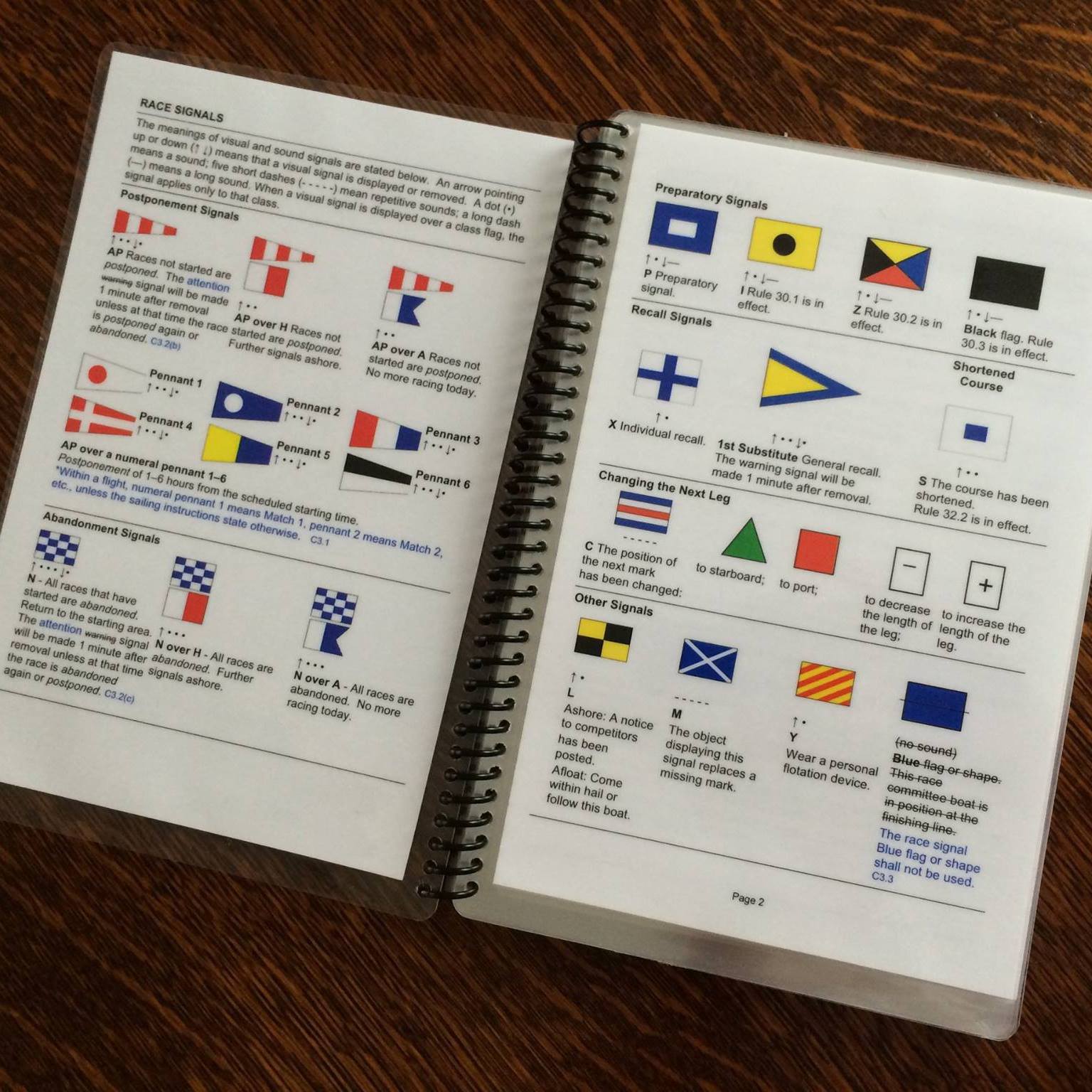 Laminated Editions of the Racing Rules of Sailing