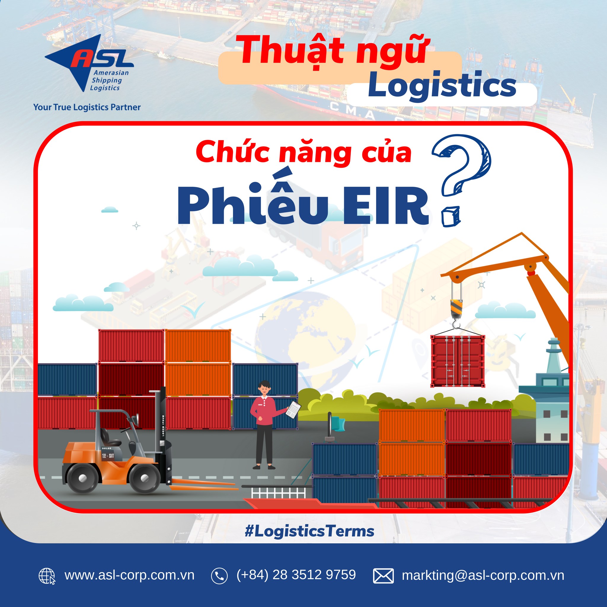 ASL - Các chức năng của phiếu EIR bao gồm: 👉Bằng chứng cho việc giao ...