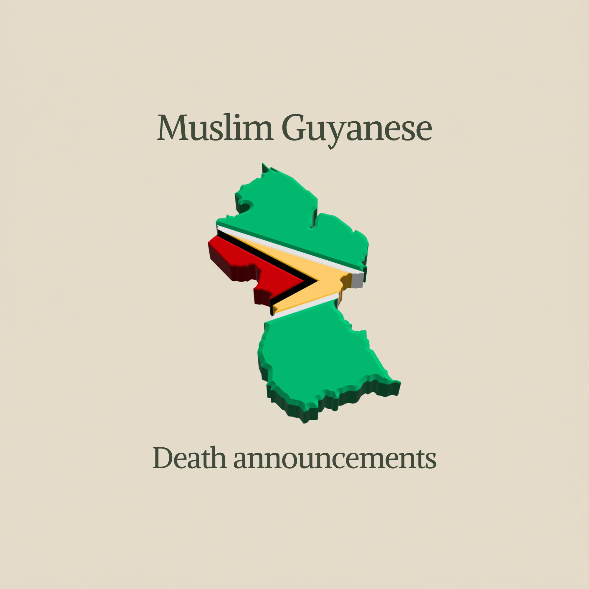 Muslim Guyanese death announcements