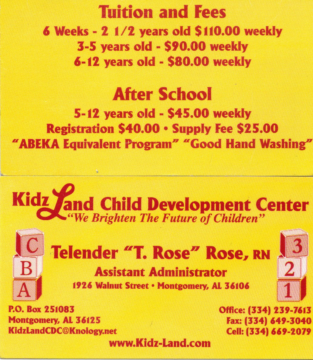KidzLand Child Development Center Montgomery AL