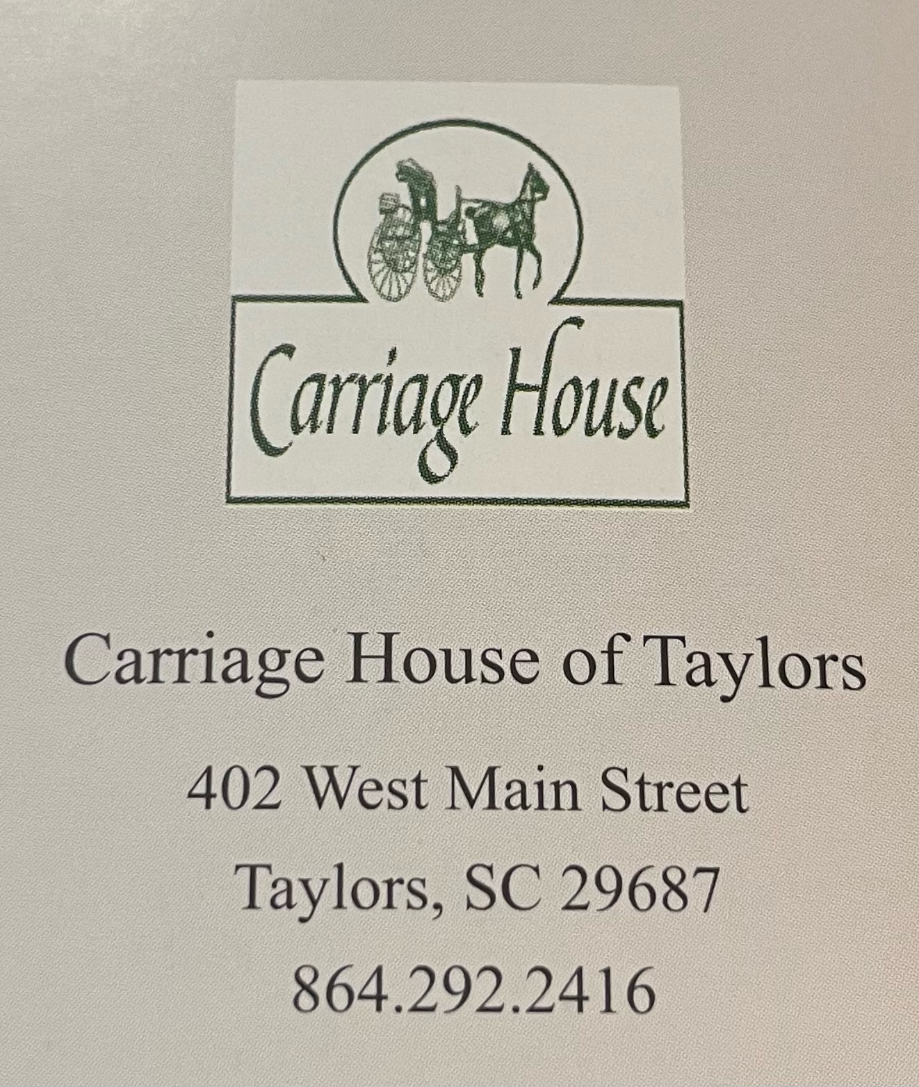 Carriage House of Taylors Taylors SC