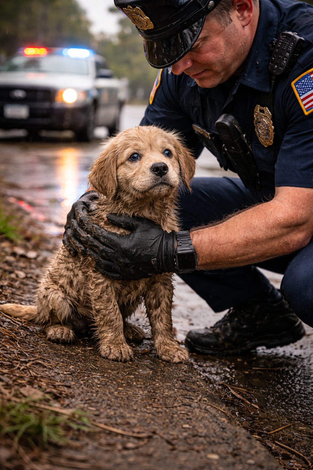 Thrown into the mud… Puppies sinking in thick sludge— too heavy to swim ...