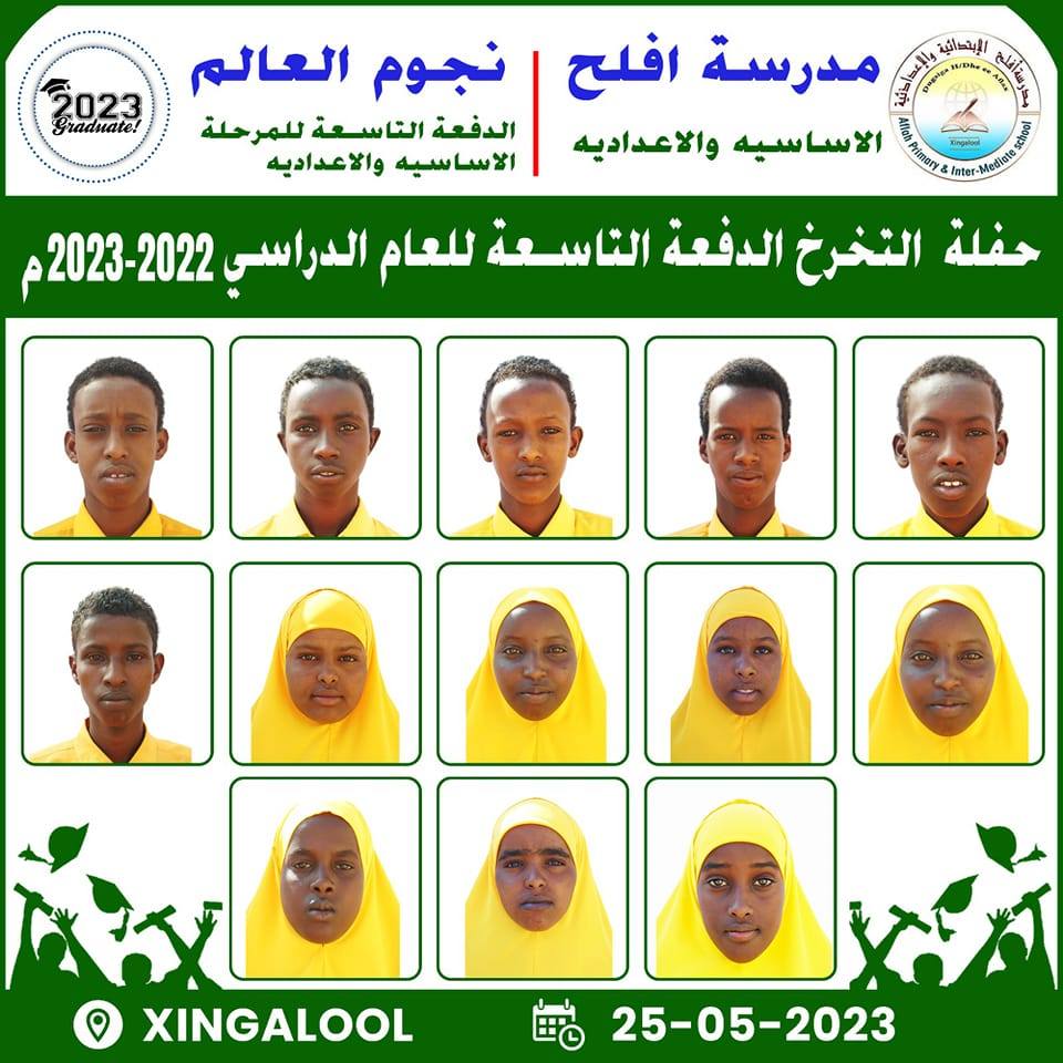 Ardayga kaalinta 2-aad u galay Aflax school -
