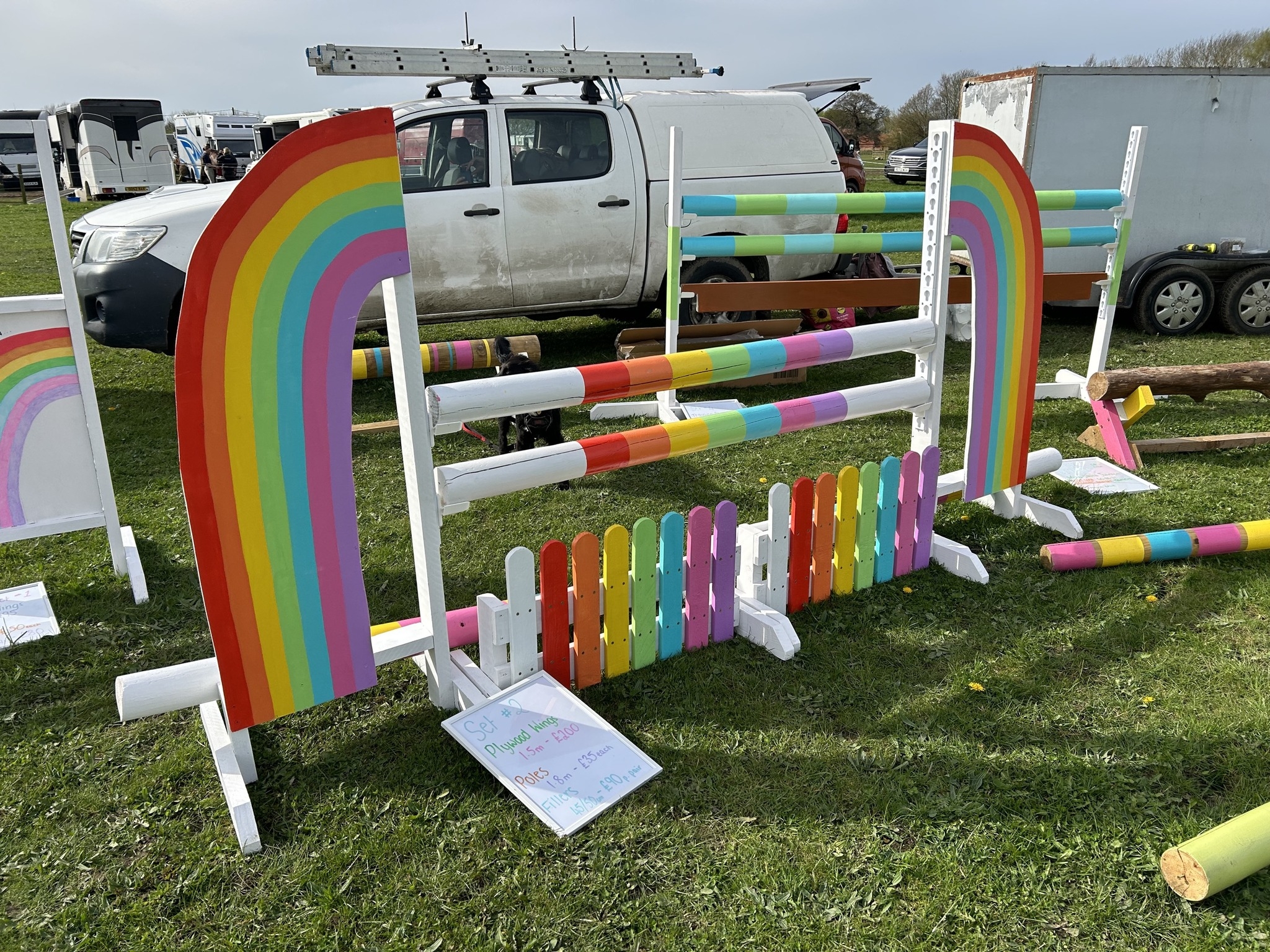 Horse Jump Rails 10ft Center Colored Stripe Round Wood Rails For Horse ...