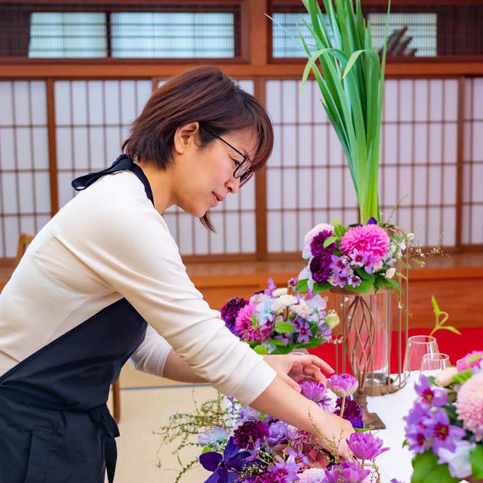 スワッグにもなる2way アンティーク紫陽花と紫のしめ縄飾り スターチス