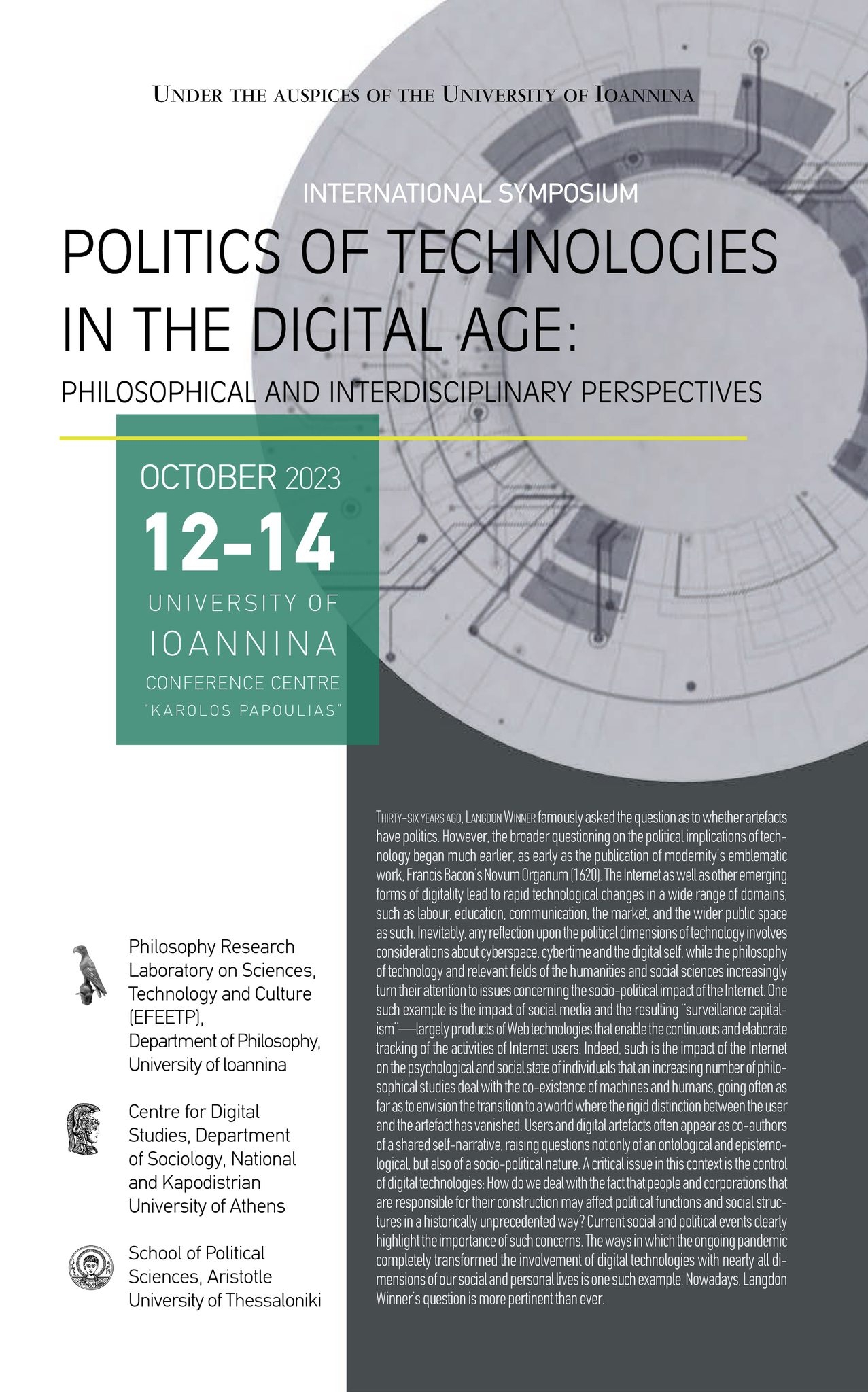 Politics of Technologies in the Digital Age: Philosophical Perspectives ...