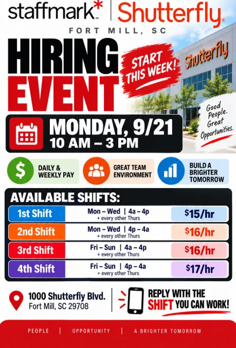 Shutterfly Fort Mill SC - Jobs, Facility, and Local Area Info