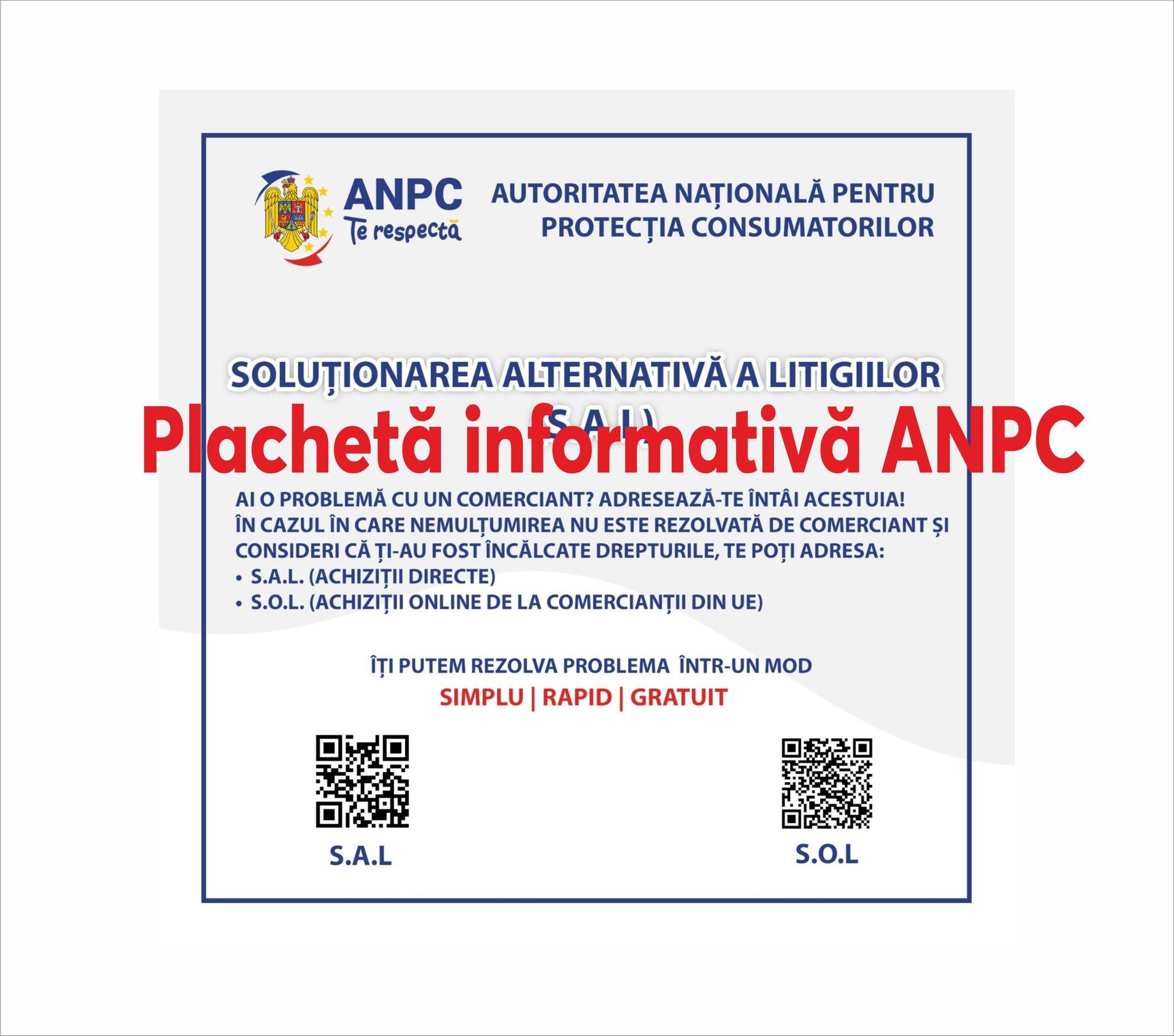 Placheta informativa ANPC - S.A.L
