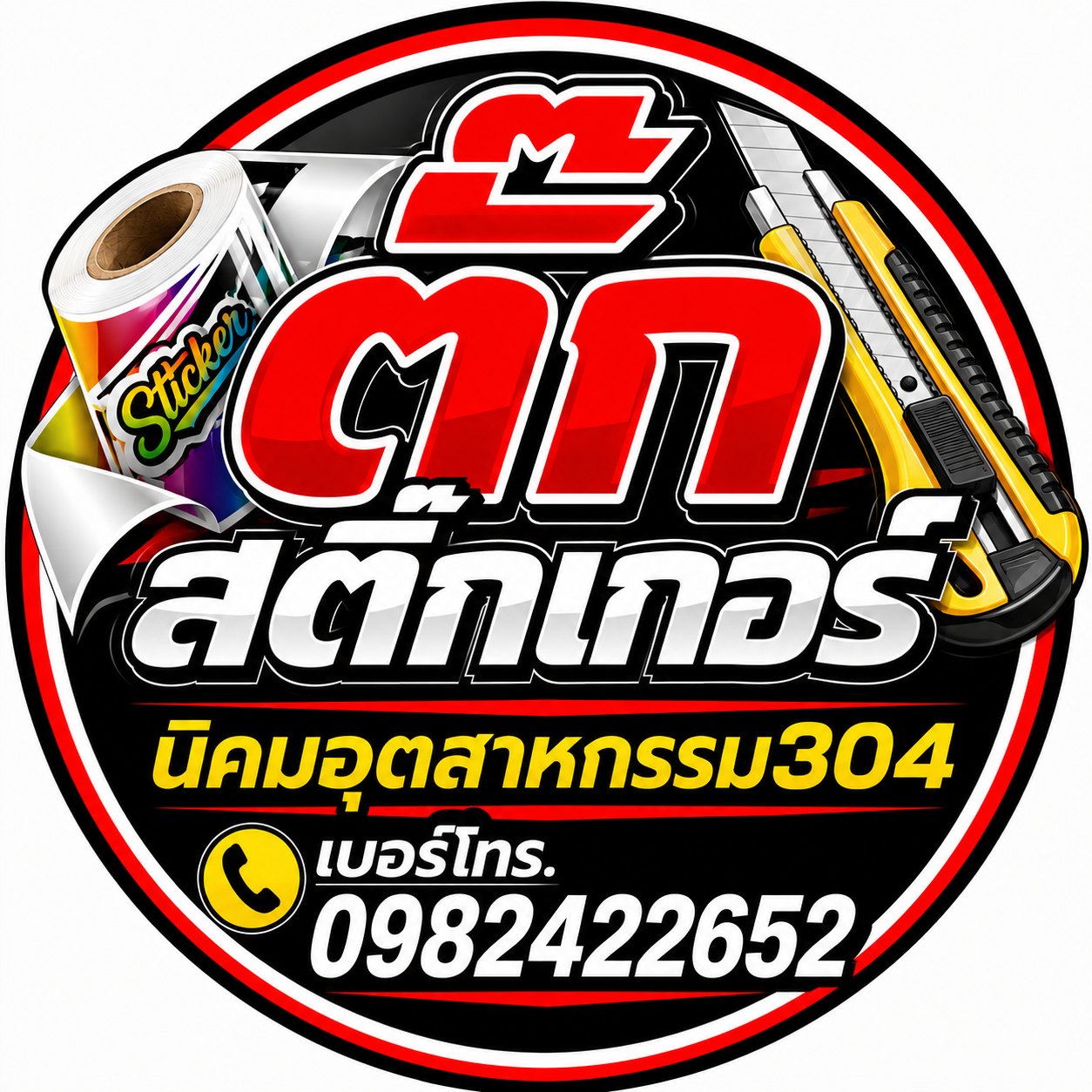 ตั๊กสติ๊กเกอร์ เสื้อยืดพิมพ์ลาย ป้ายไวนิล ฉลากสินค้า 098-2422652