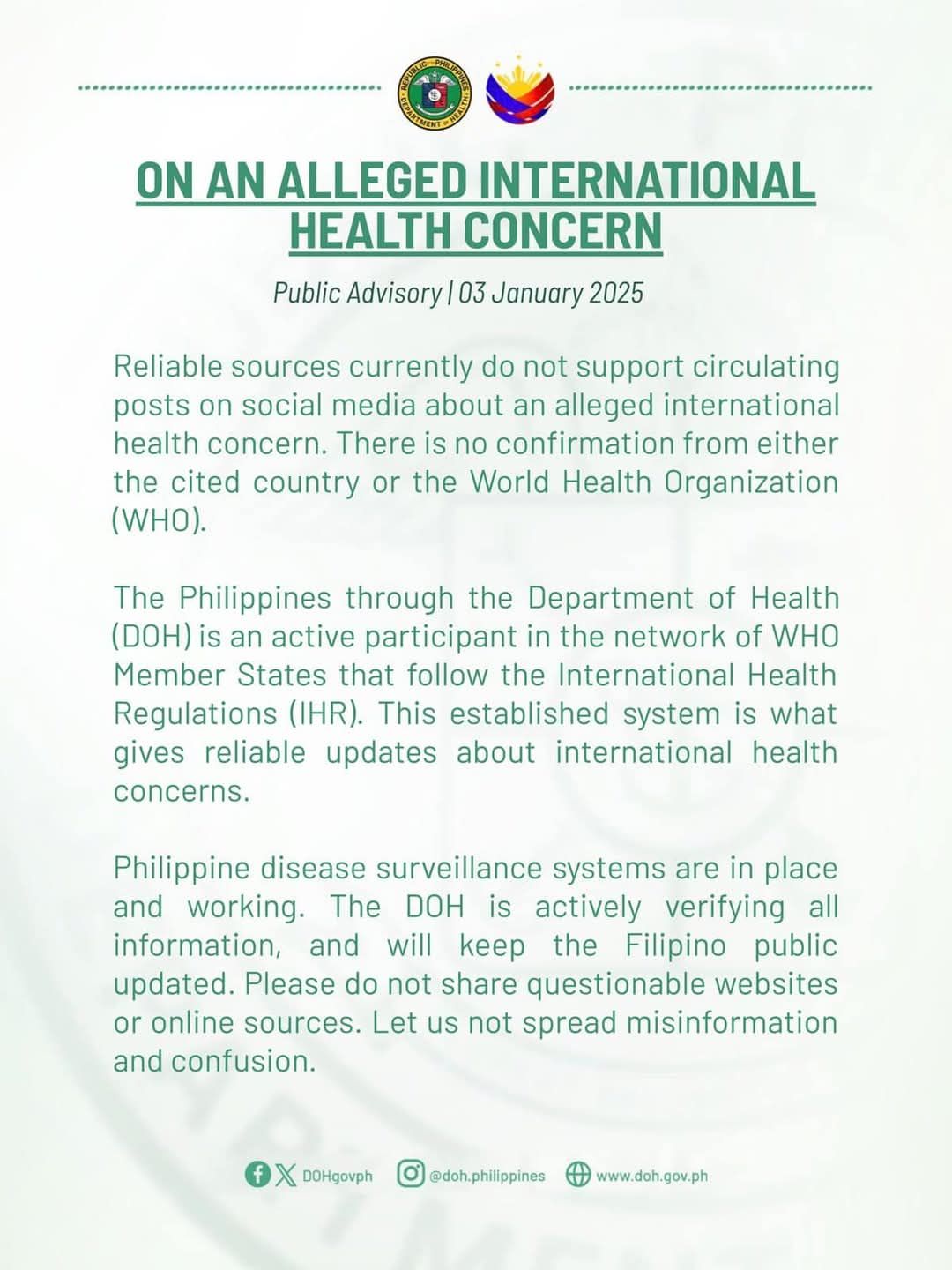 Ormoc - Matod pa sa DOH, WALAY kumpirmasyon nga dunay international ...