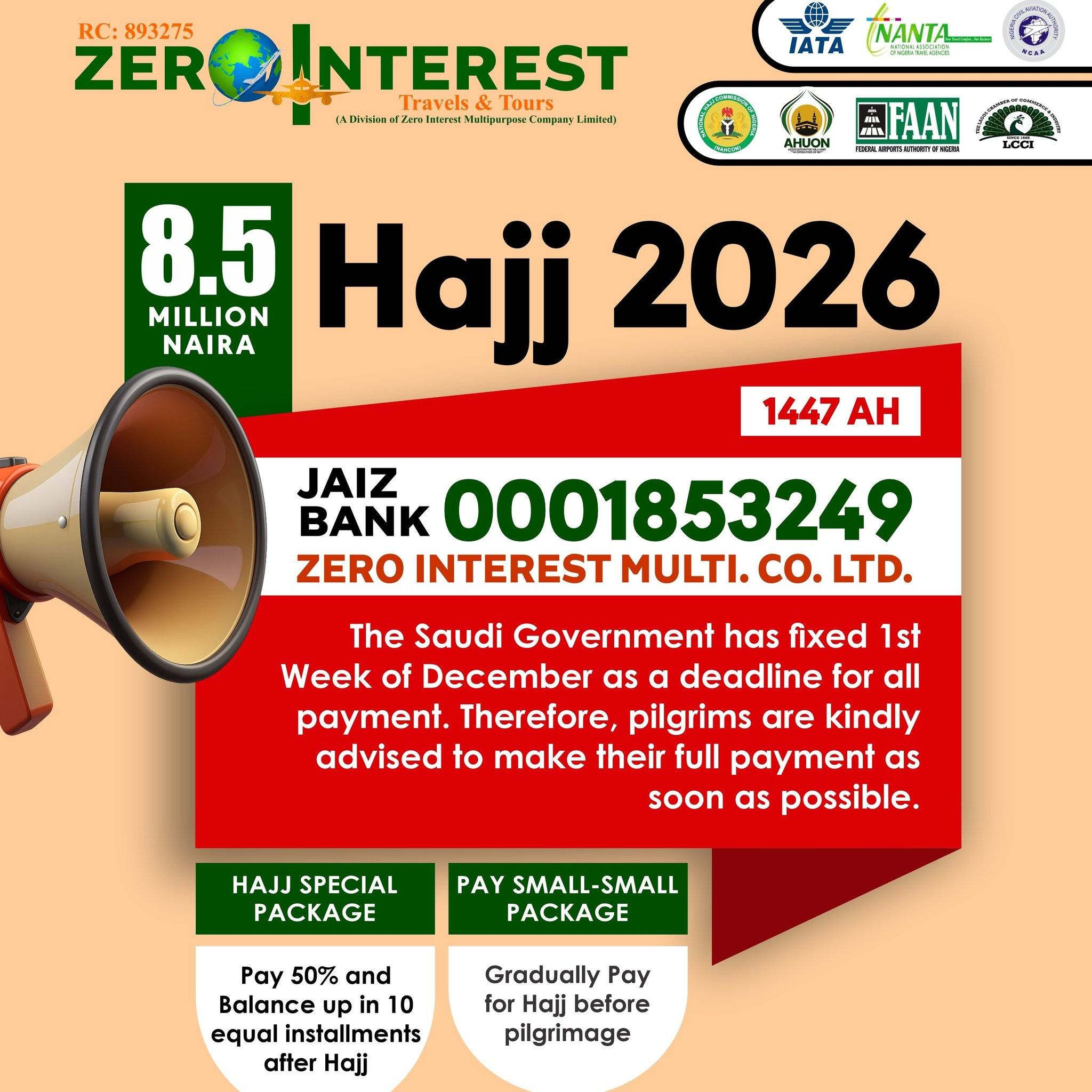Zero interest Travels & Tours | Lagos
