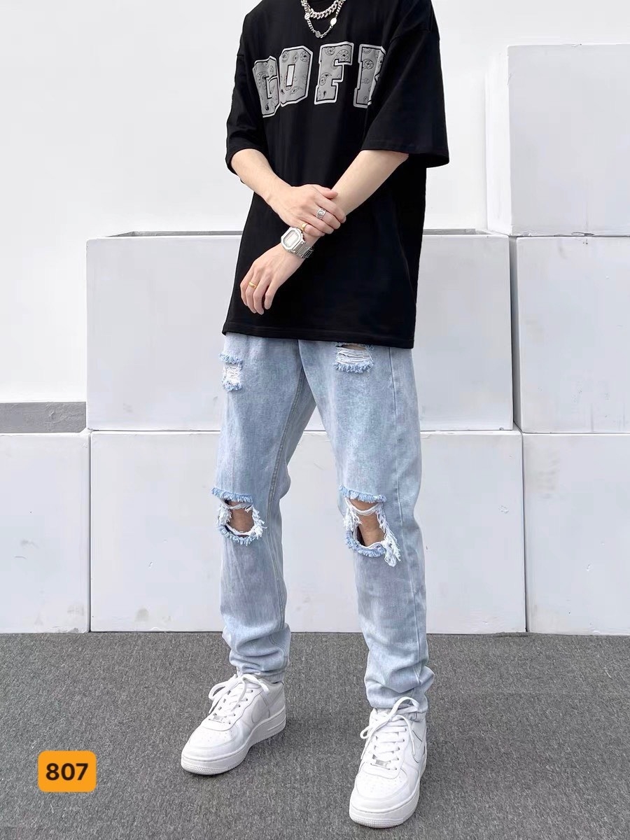 Quần Bò Nam Ống Rộng Rách Quan Bo Nam Ong Rong Quan Jean Nam Ong Rong