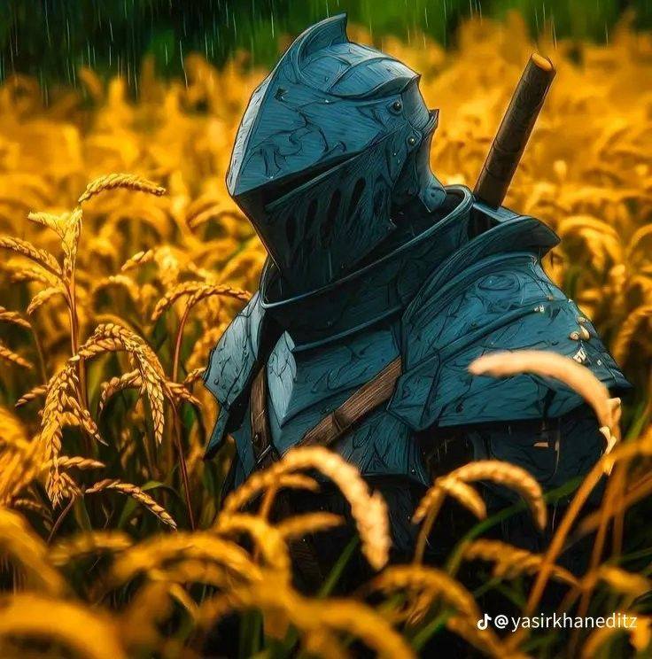 🌧️⚔️ Leaving the rain-soaked past behind, a silent warrior walks toward ...